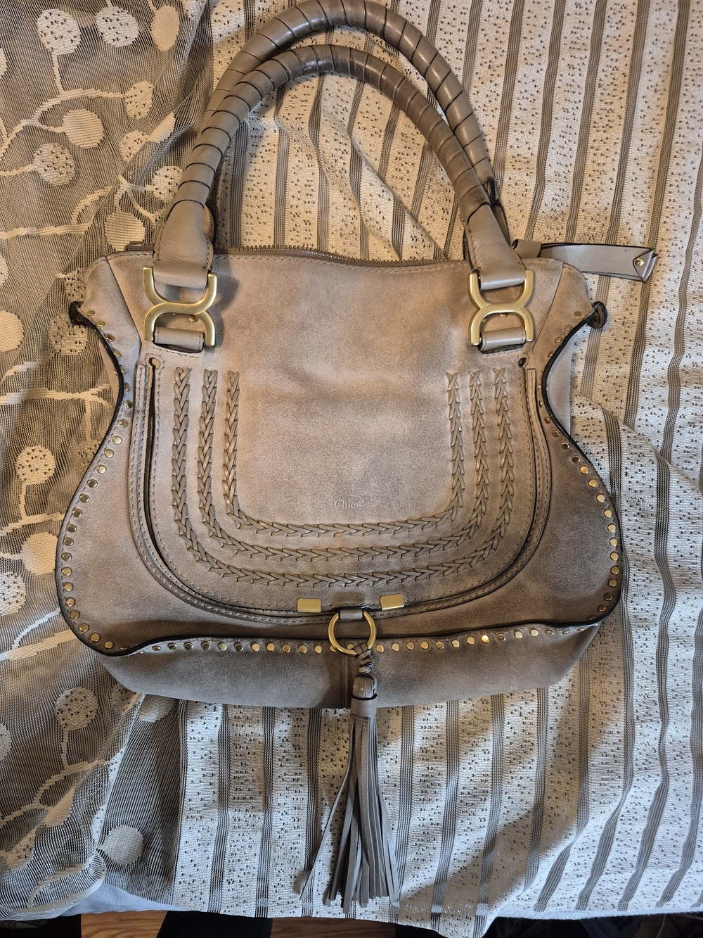 Chloe Marcie Medium Suede Satchel Bag *the realreal*
